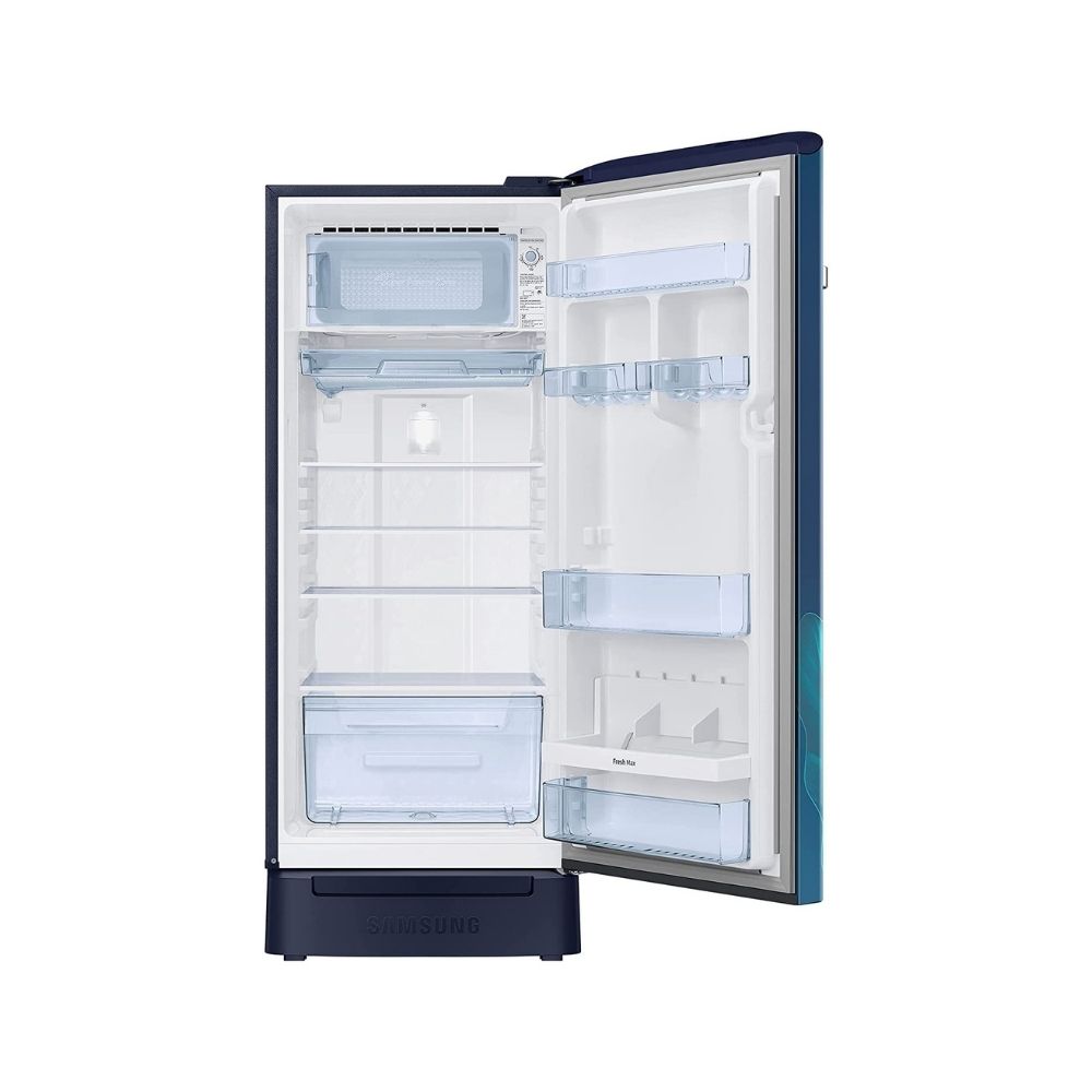 Samsung 225 L 5 Star Inverter Direct cool Single Door Refrigerator(RR23A2H3W9U/HL, Base Stand with Drawer, Paradise Bloom Blue)