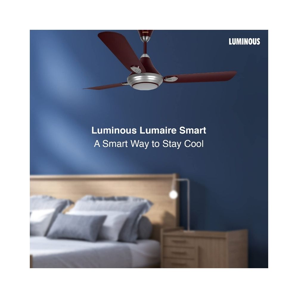Luminous Lumaire 1200mm Ceiling Fan with Remote Control & LED Light (Wine Red)