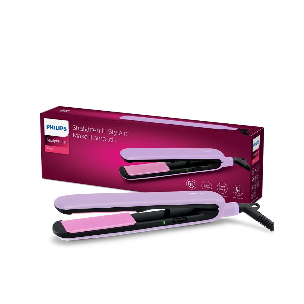 Philips BHS393/40 Straightener with SilkProtect Technology. Straighten, curl, Suitable for All Hair Types, Lavender