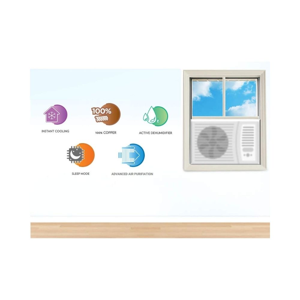Voltas 183V ADA 1.5 Ton Window 3 Star Inverter Ac, Stainless Steel, White