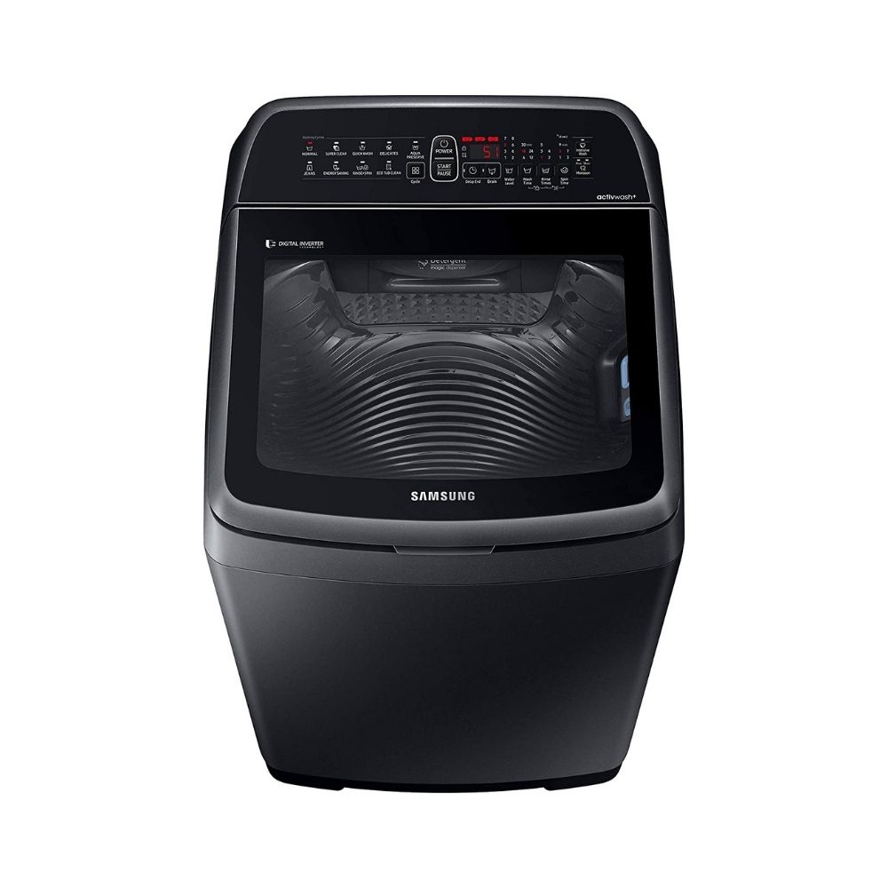 Samsung 6.5 Kg Inverter 5 star Fully-Automatic Top Loading Washing Machine (WA65N4571VV/TL, Black Caviar, ActivWash+)