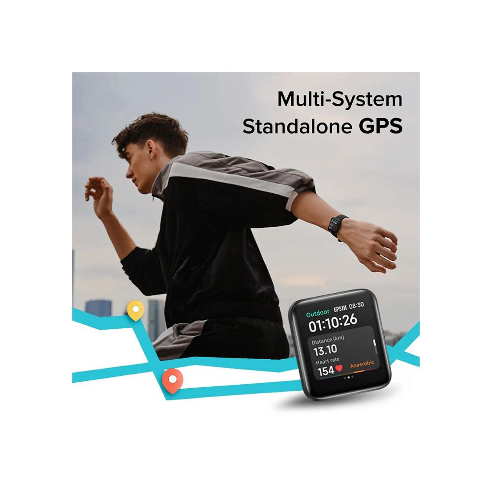 Redmi Watch 2 Lite - 3.94 cm Large HD Edge Display, Multi-System Standalone GPS, Continuous SpO2,  Black