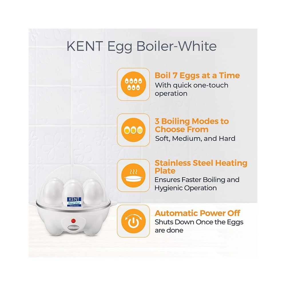 Kent 16053 Egg Boiler-W 360W | Stainless Steel Heating Plate