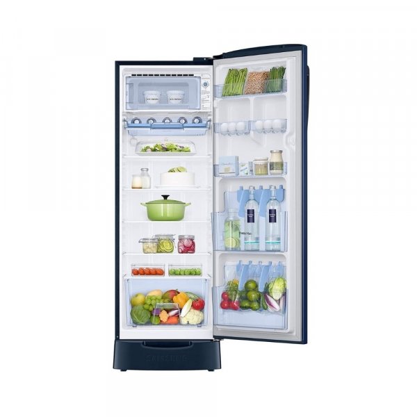 Samsung 225 L 3 Star Inverter Direct cool Single Door Refrigerator (RR26A389YCU/HL, Base Stand with Drawer, Camellia Blue)