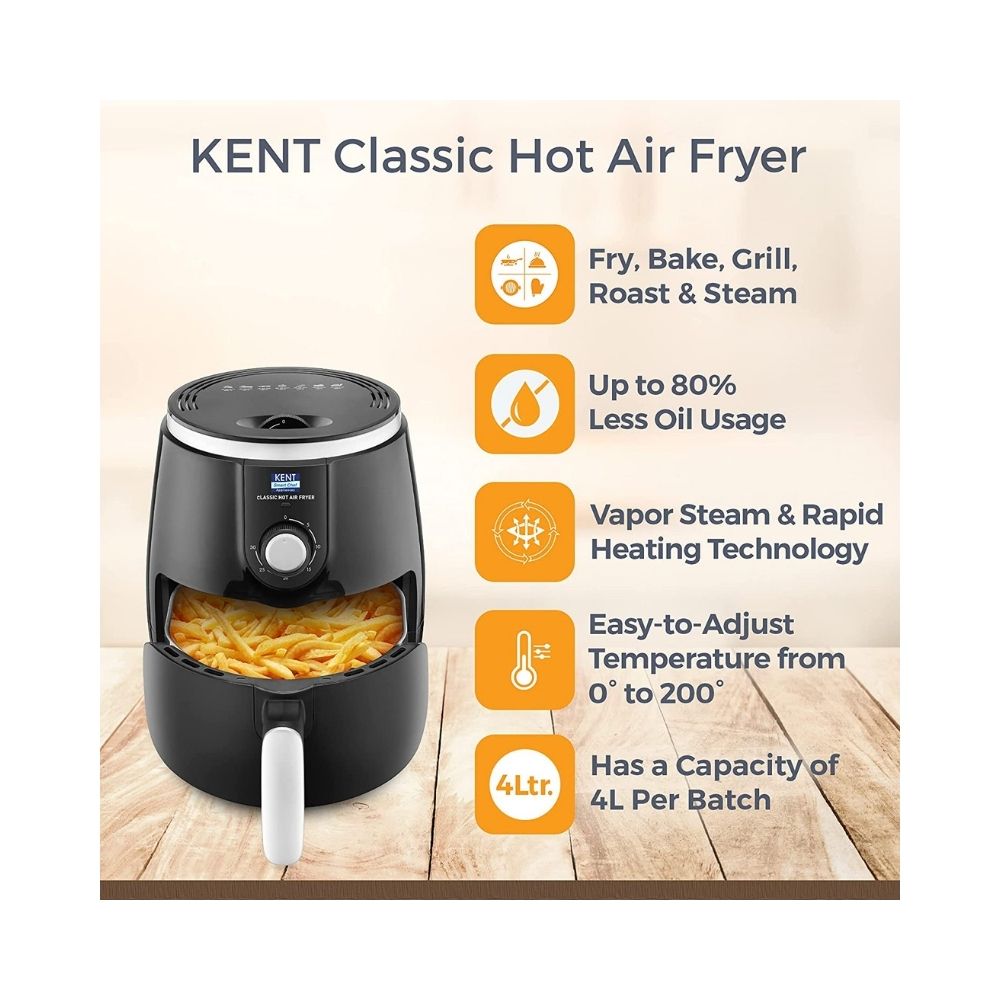 Kent 16096 Classic Hot Air Fryer 4L 1300 W