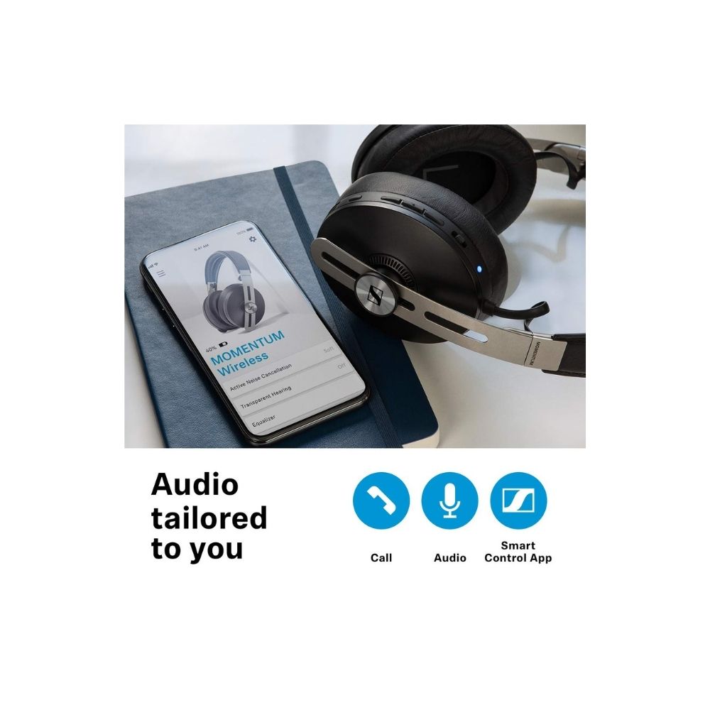 Sennheiser Momentum 3 Wireless Over the Ear Headphone with Mic (Black,Silver)