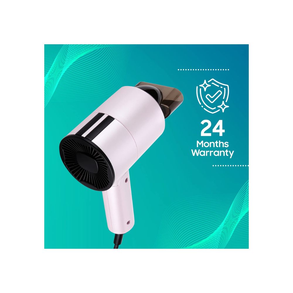 Croma 1100W Foldable Hair Dryer, 3 Heat Settings (Hot/Cool/Warm) with Cool Shot button (CRAH4055, Pink)