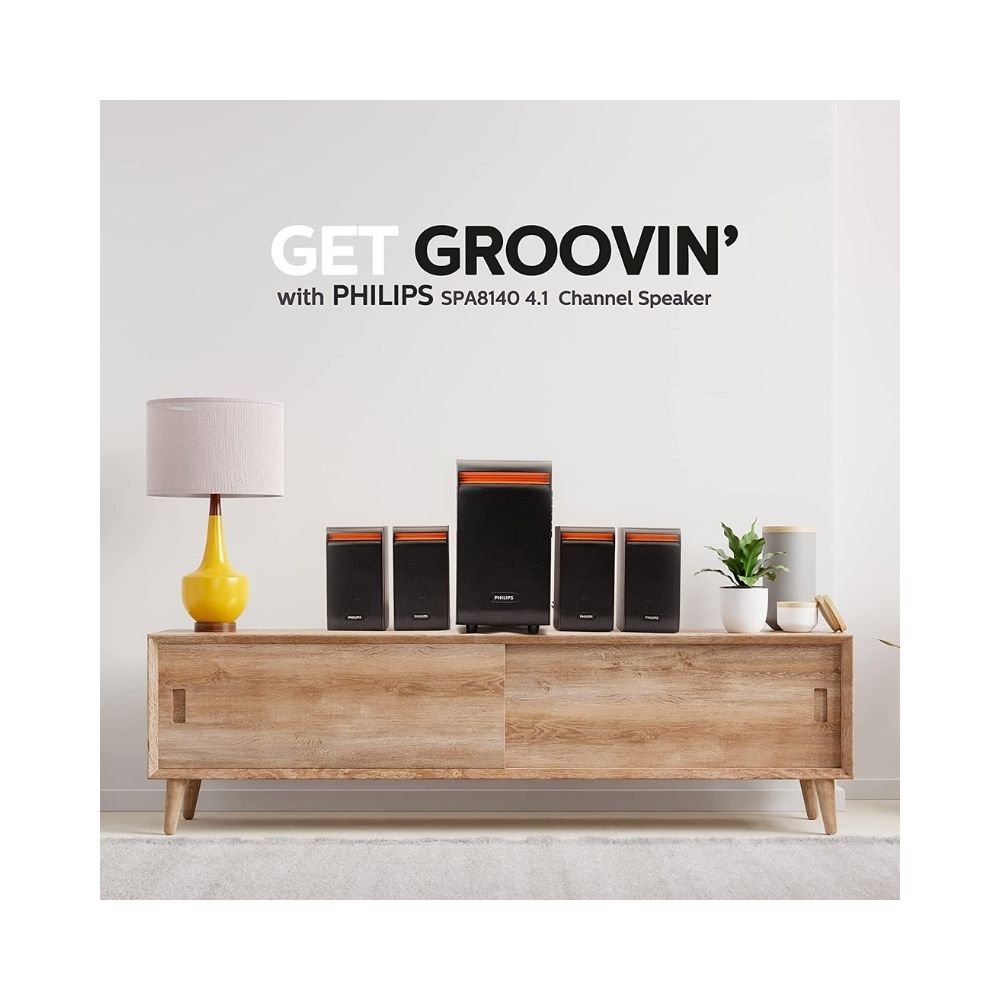 Philips Audio SPA8140B/94 50W 4.1 Channel Multimedia Speaker System, Black