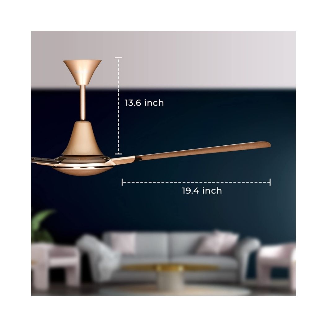 Luminous Pinnacle - Metallic 1200mm/78Watt ceiling fan for home and office (Champagne Gold)