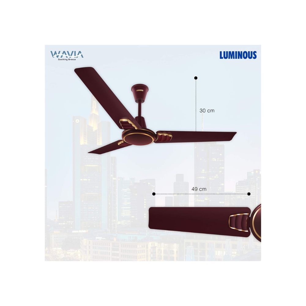 Luminous Wavia 1200mm Ceiling Fan (Cedar Brown)