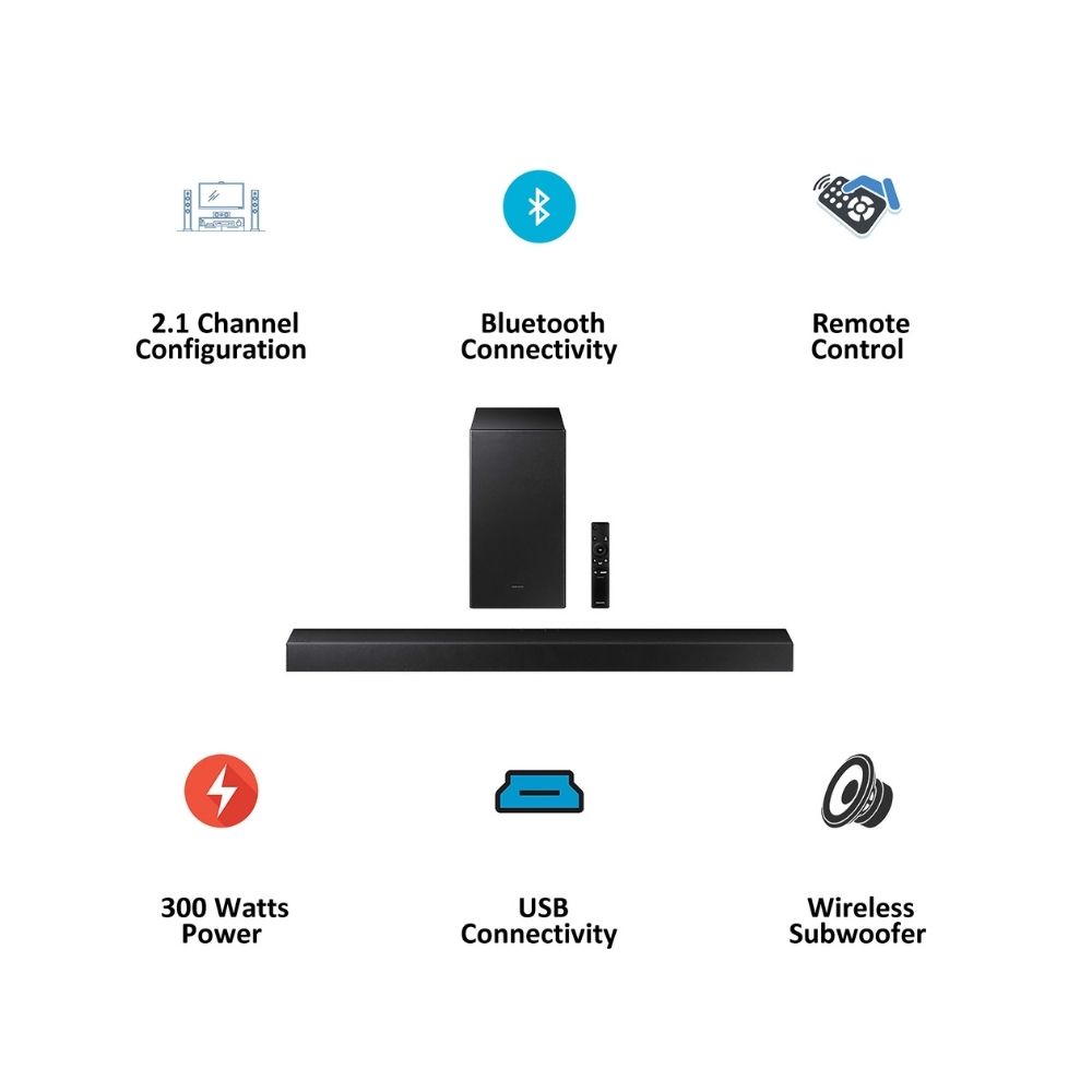 Samsung 2.1 Channel Soundbar Bluetooth Speaker Black (HW-A450/XL)