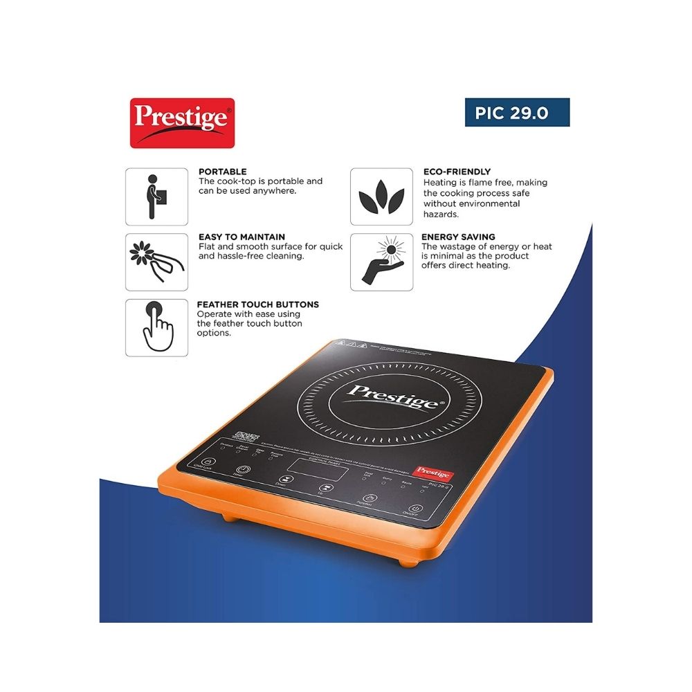 Prestige PIC 29.0 Induction Cooktop  (Orange, Black, Touch Panel)