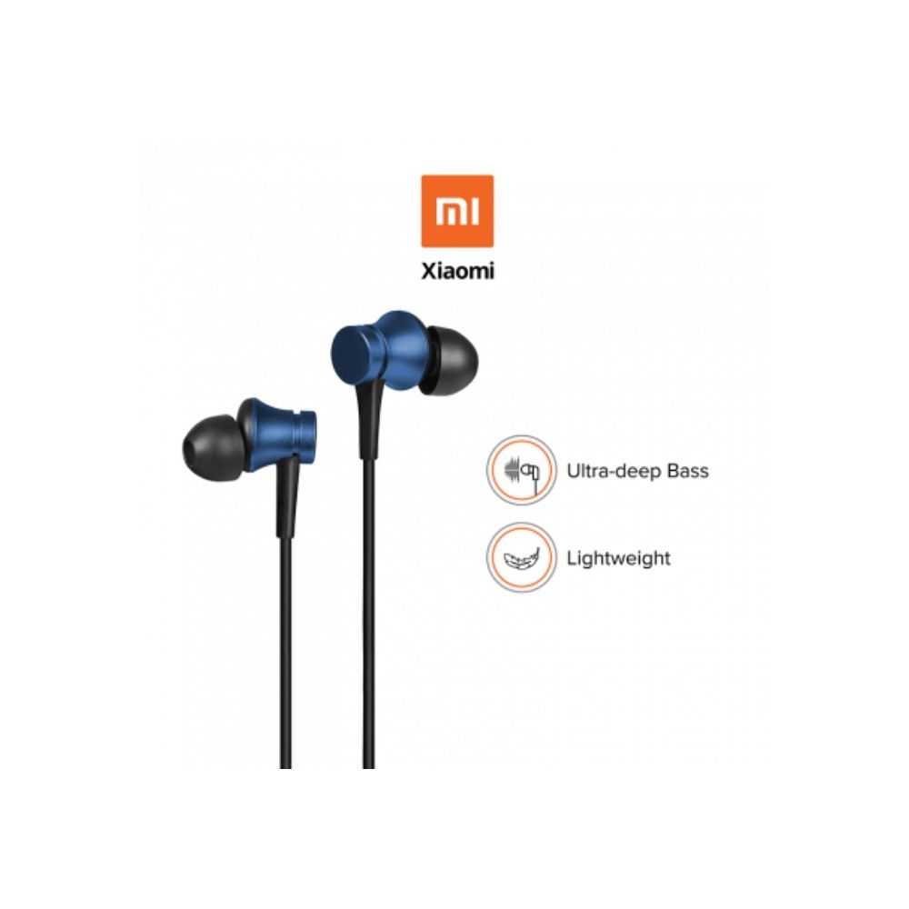 Mi Earphone Basic in Ear Wired Earphones with Mic, Ultra Deep Bass & Aluminium Alloy Sound Chamber (Blue)