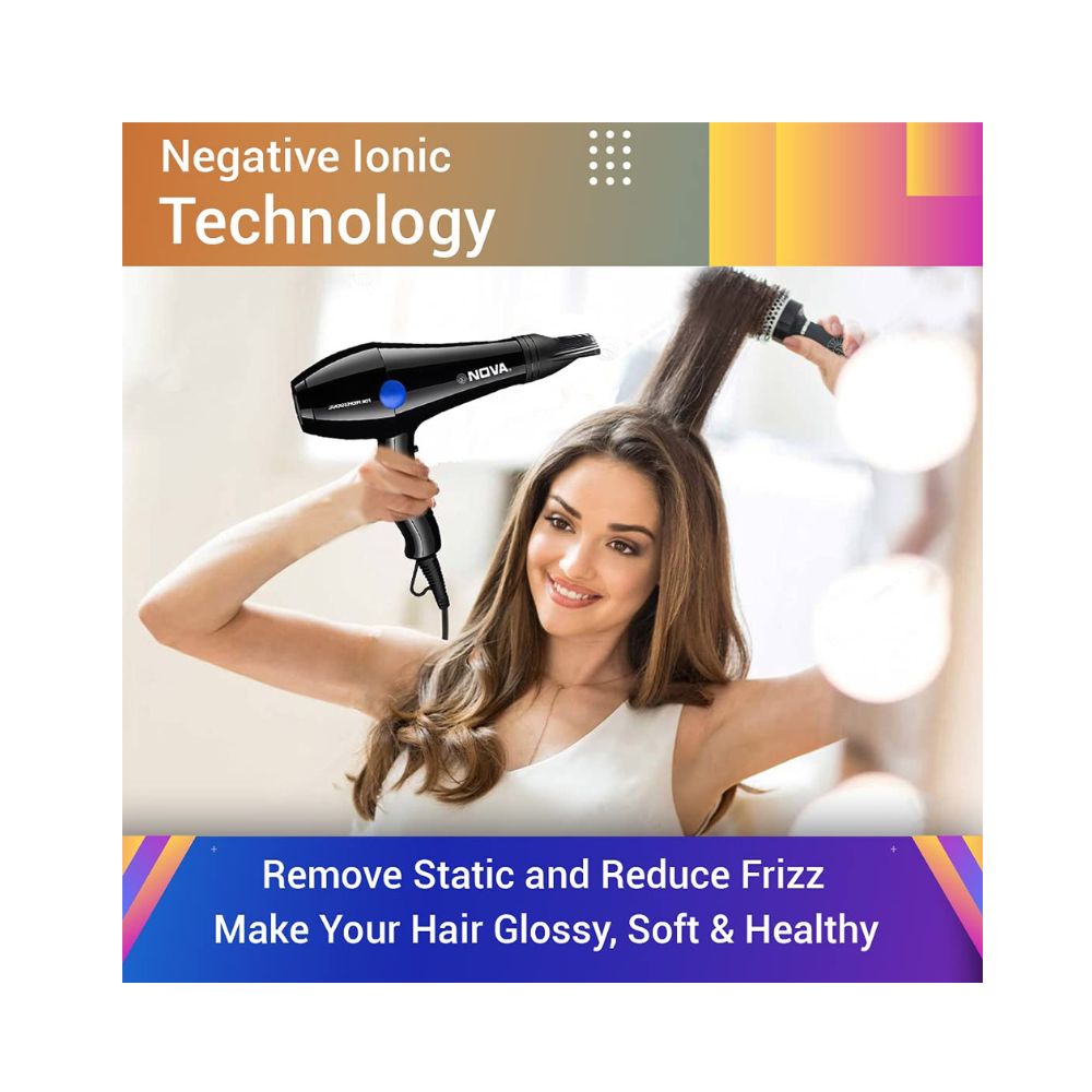 Nova NHP 8221 1800 Watts Proffesional Hair Dryer for Women (Blue)