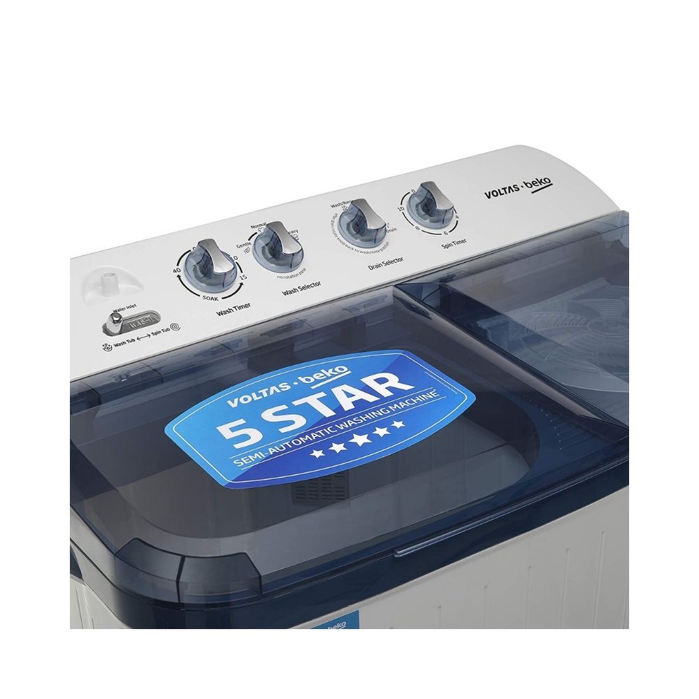 Voltas Beko 7 kg Semi Automatic Top Load White, Blue  (WTT70DBLT)