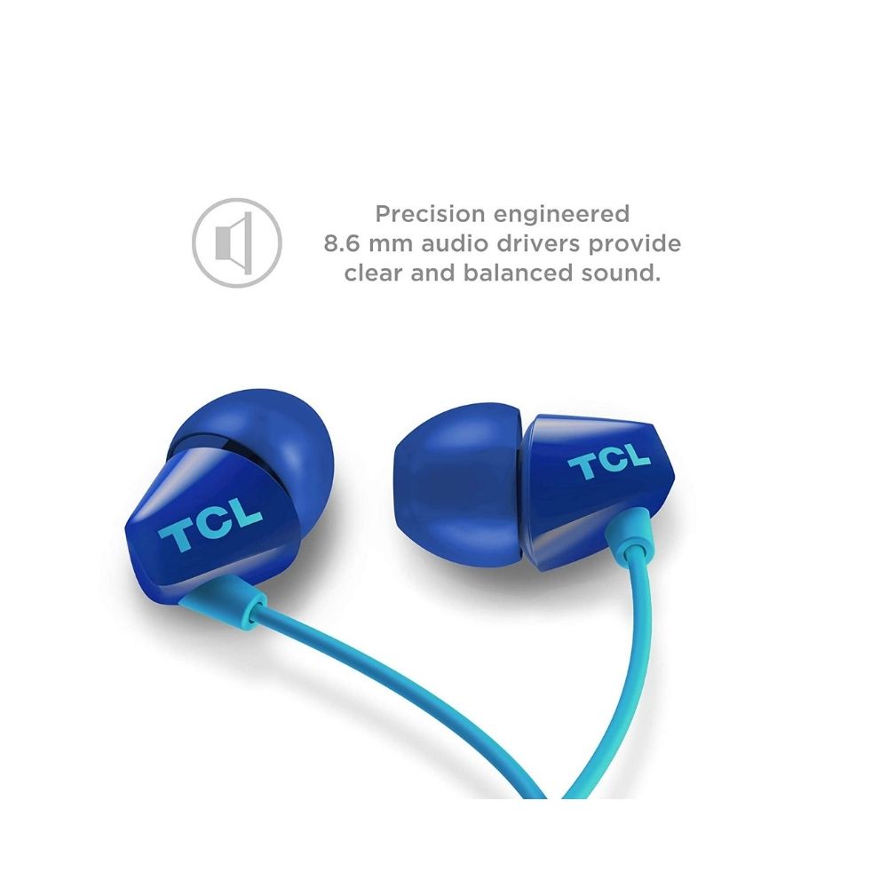 TCL Socl 100 Wired in Ear Headphone with Mic (Ocean Blue)