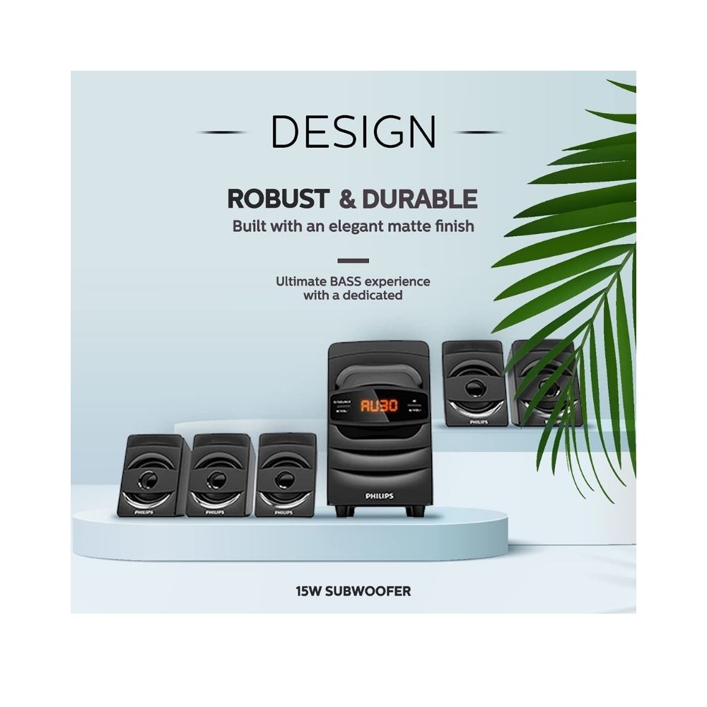 Philips SPA5128B/94 40 W Bluetooth Home Theatre (Black, 5.1 Channel)