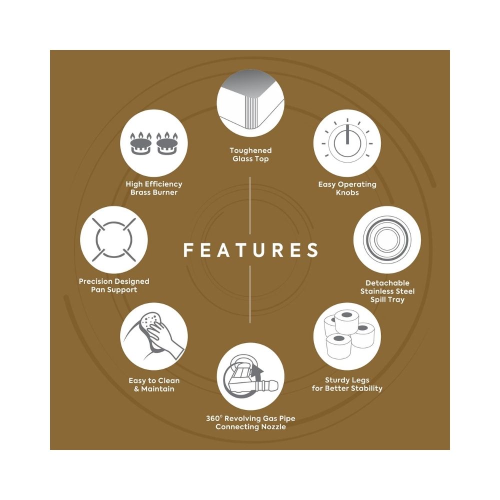Khaitan  AvaanteISI Certified Kwid SS 4 Burner Toughened Glass