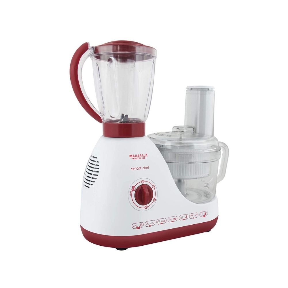 Maharaja Whiteline Smart chef FP-100 600 W Food Processor (White, Red)