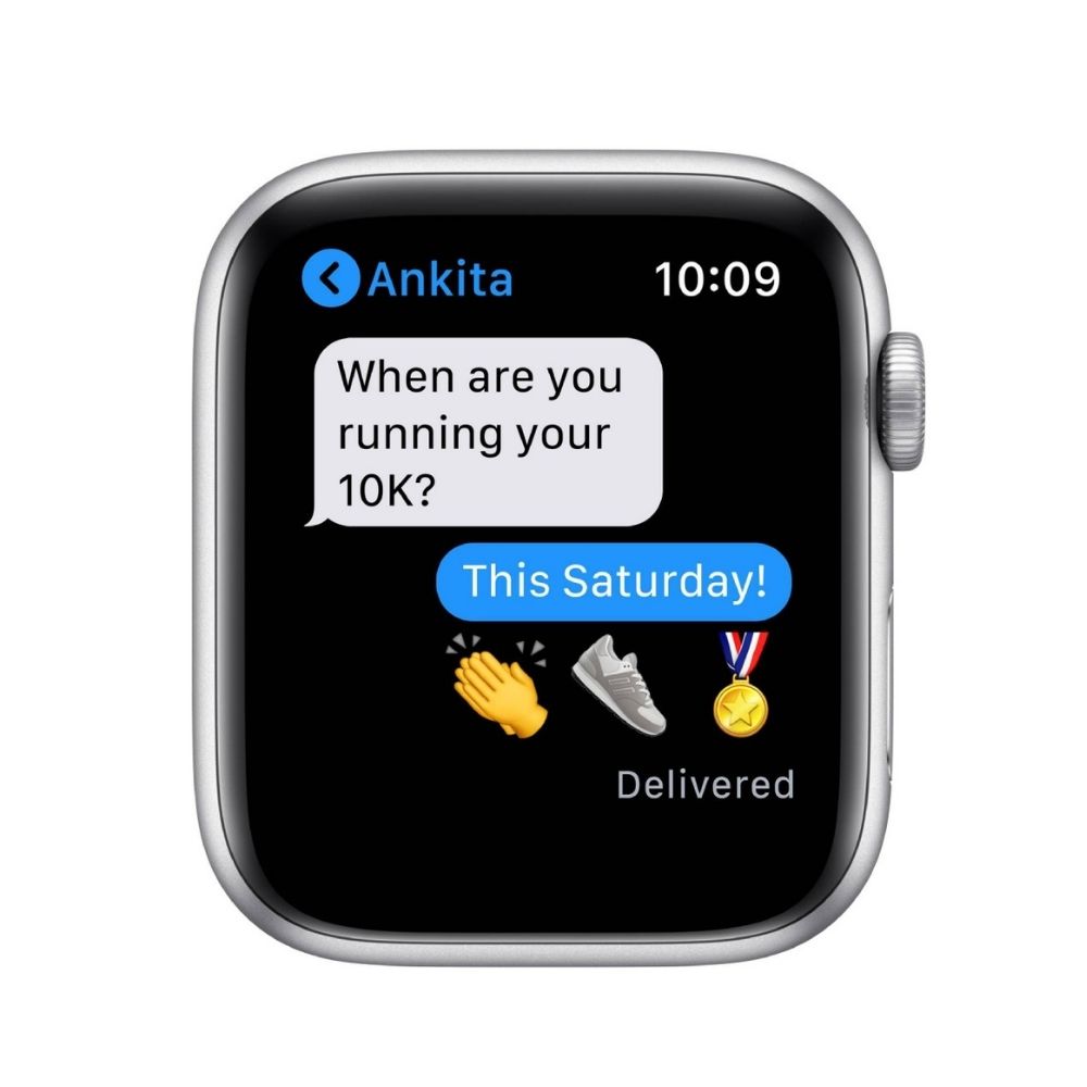 Apple Watch SE GPS + Cellular, 40mm Silver Aluminium Case With Deep Navy Sport Loop