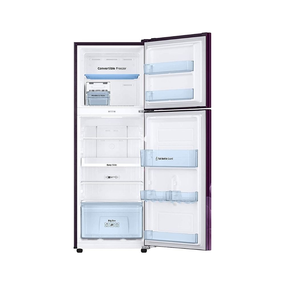Samsung 253 L 2 Star Inverter Frost-Free Double Door Refrigerator (RT28T3932CR/HL, Camellia Purple, Convertible)
