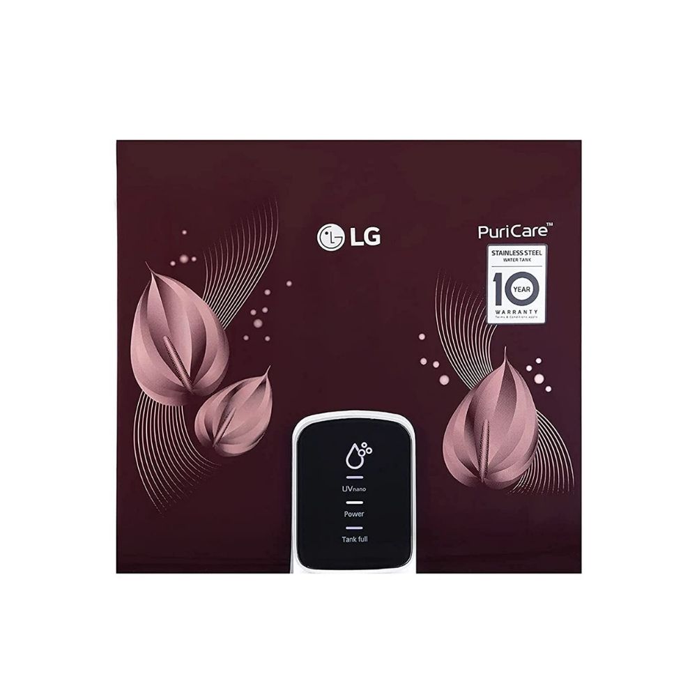 LG WW174NPC 8 L RO + UV + MB Water Purifier  (Crimson Red with Leaf Pattern)