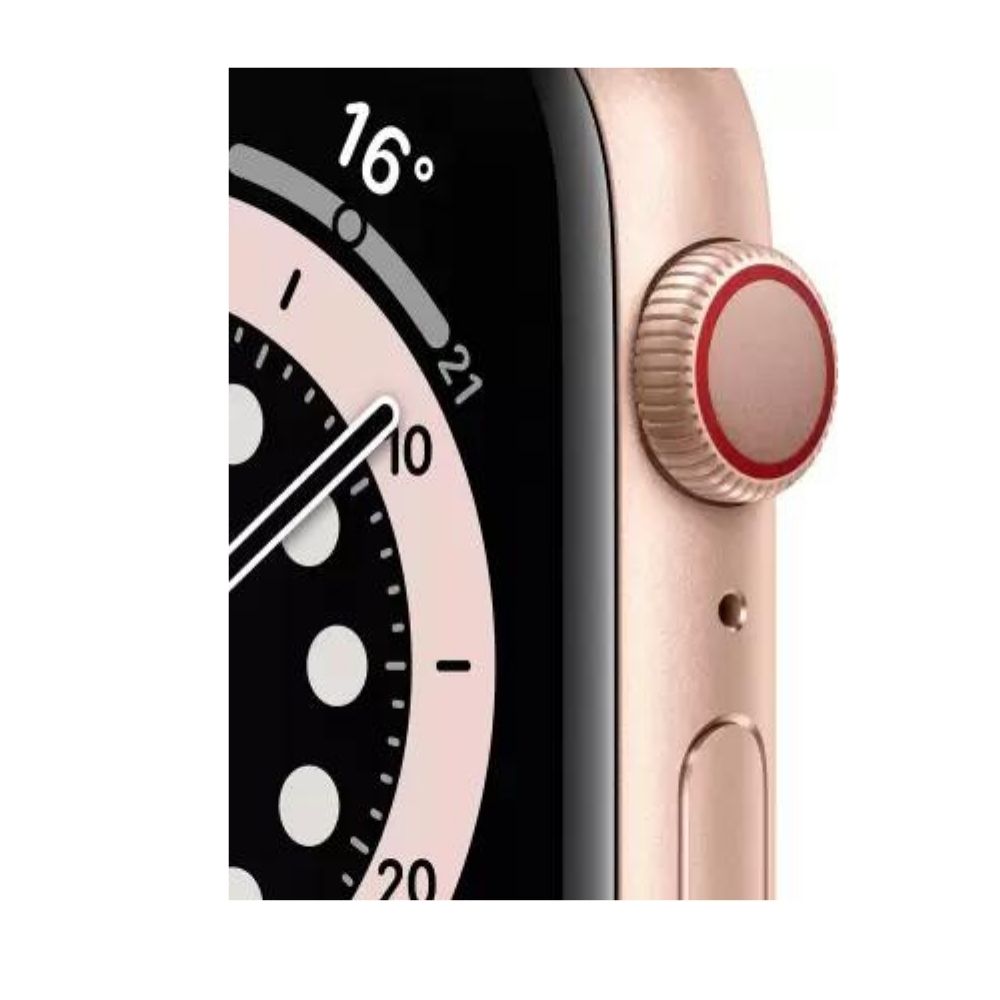 APPLE Watch Series 6 GPS MG123HN/A 40 mm Gold Aluminium Case with Pink Sand Sport Band  (Pink Strap, Regular)