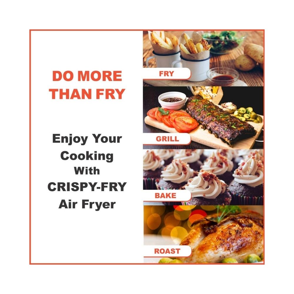 Inalsa Air Fryer Crispy Fry-1200W with Smart Rapid Air Technology, Timer Selection and Fully Adjustable Temperature Control