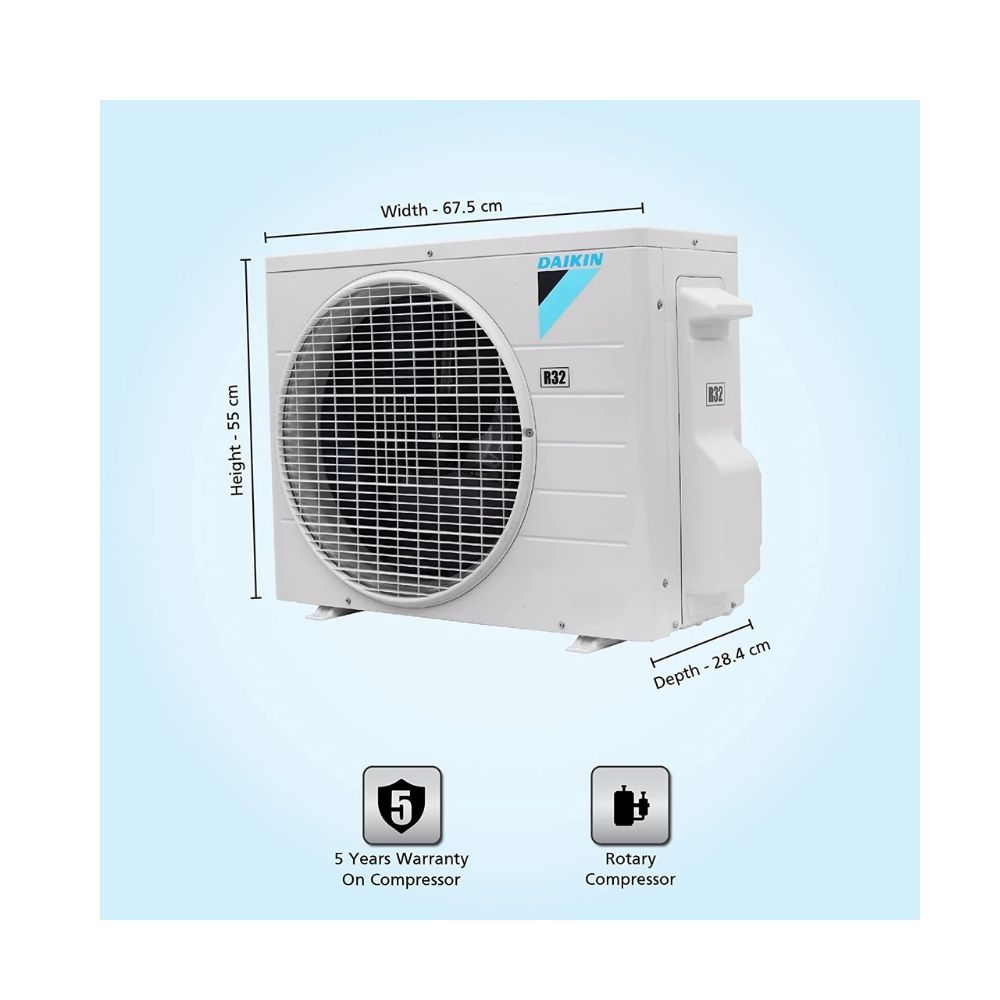 Daikin 0.8 Ton 3 Star, Fixed Speed Split AC (Copper, PM 2.5, 2022, FTL28U, White)