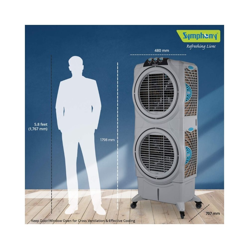 Symphony Sumo 75 XL DD Desert Air Cooler - 75-litres, Grey