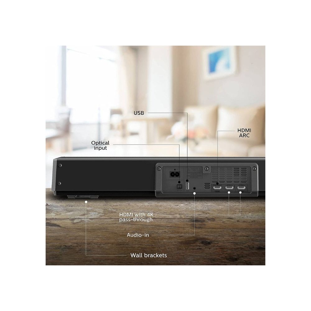 Philips TAPB603/94 Dolby Atmos 320 W Bluetooth Soundbar (Black, 3.1 Channel)