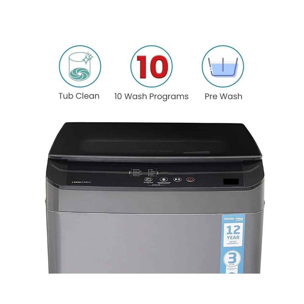 Voltas Beko 6.5 kg Fully Automatic Top Load Grey  (WTL65UPGB)