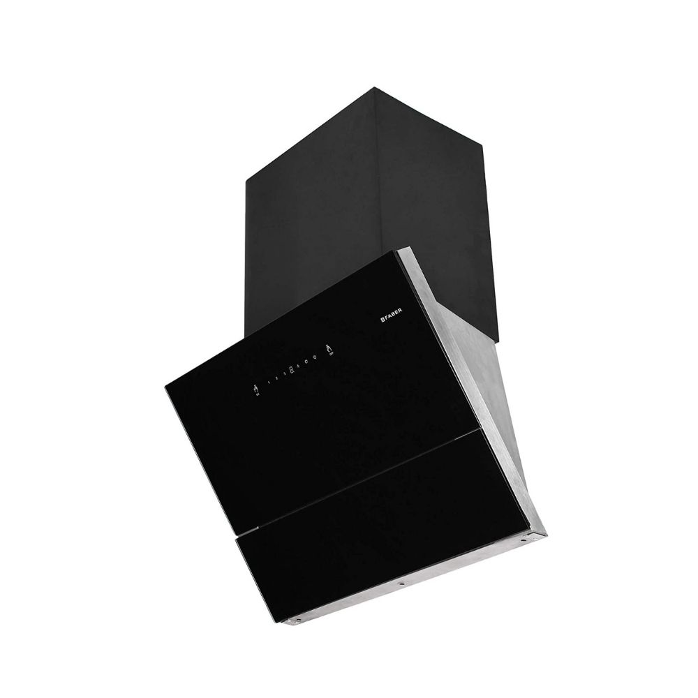 Faber 60 cm 1500 m³/hr angular Kitchen Chimney (HOOD APEX FLHC SC BK 60, Filterless technology, Touch Control, Black)