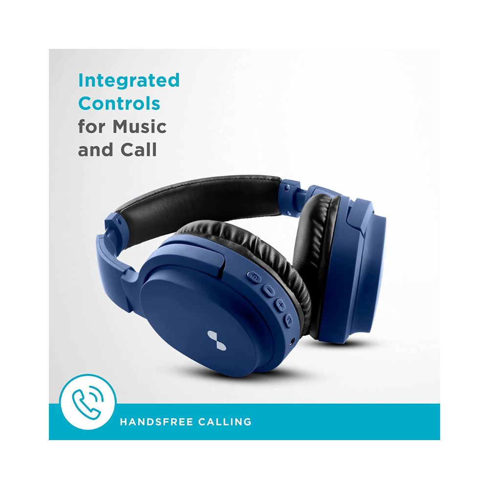 URBN Thump 550 HD Sound Deep Bass Wireless Bluetooth On Ear Headphone with in-Built Mic, (Blue)