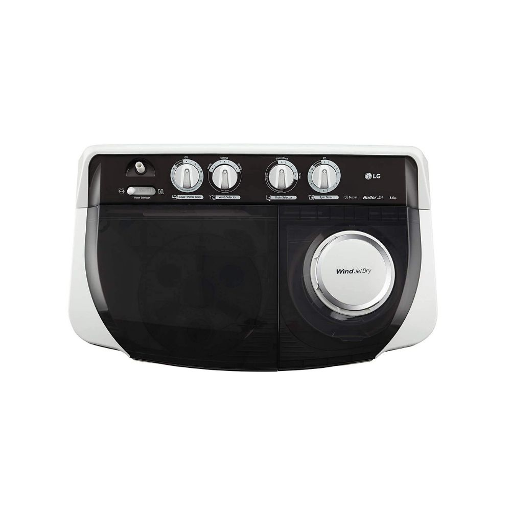 LG 8 kg 5 Star Rating Semi Automatic Top Load Grey, White  (P8035SGMZ)