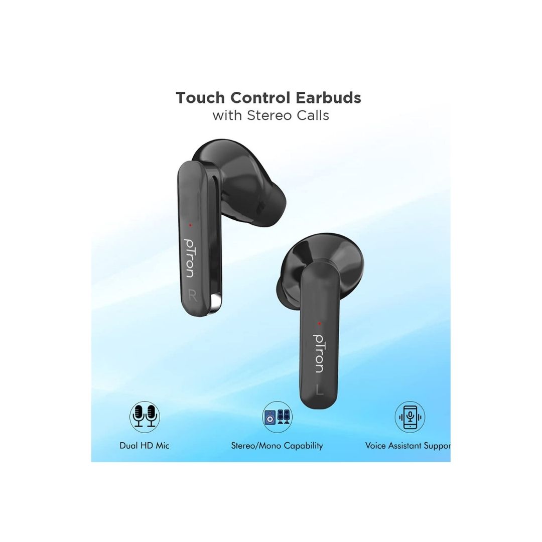 Ptron Bassbuds Duo True Wireless Stereo (TWS) Headphones