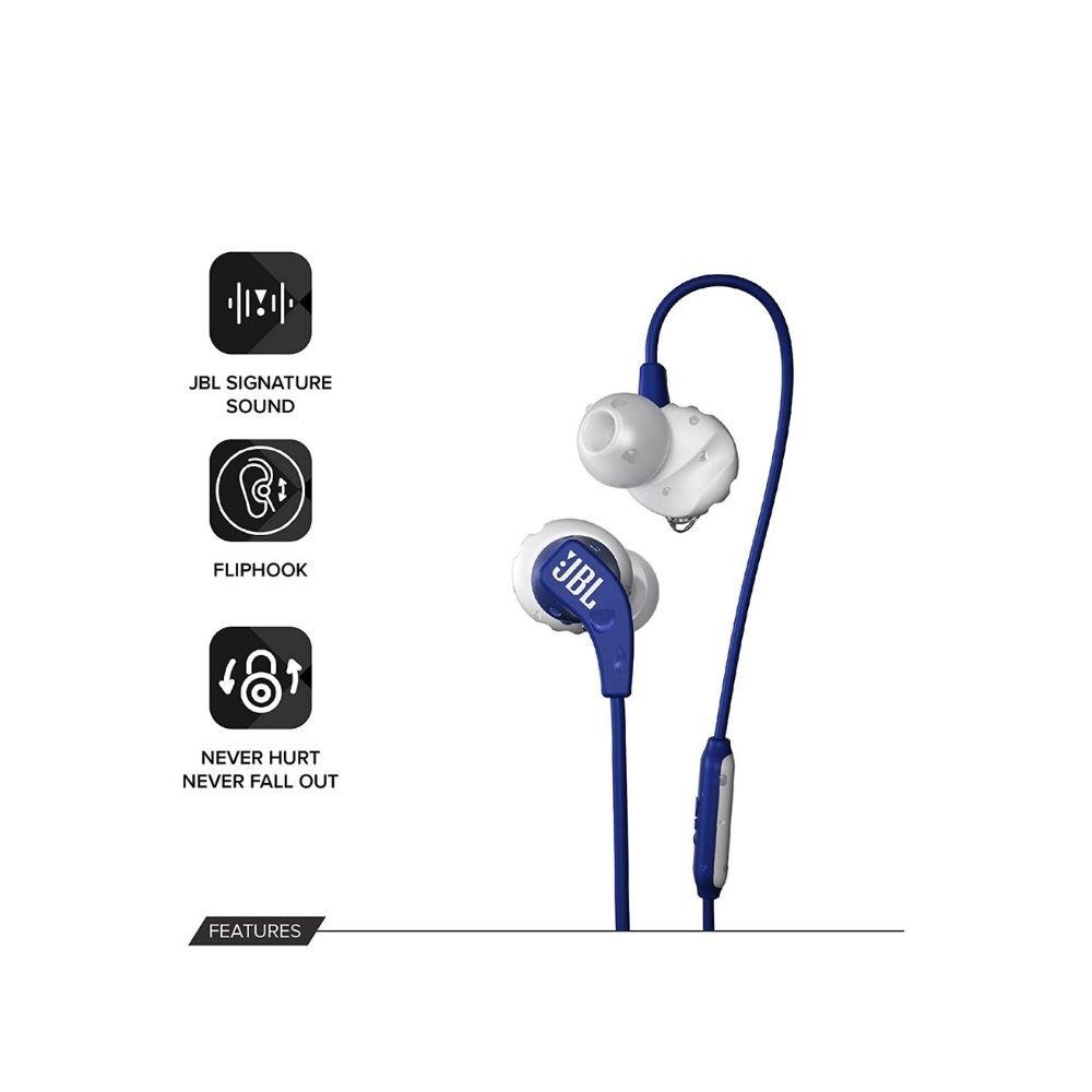 JBL Endurance Run, Sports in Ear Wired Earphones (Blue)