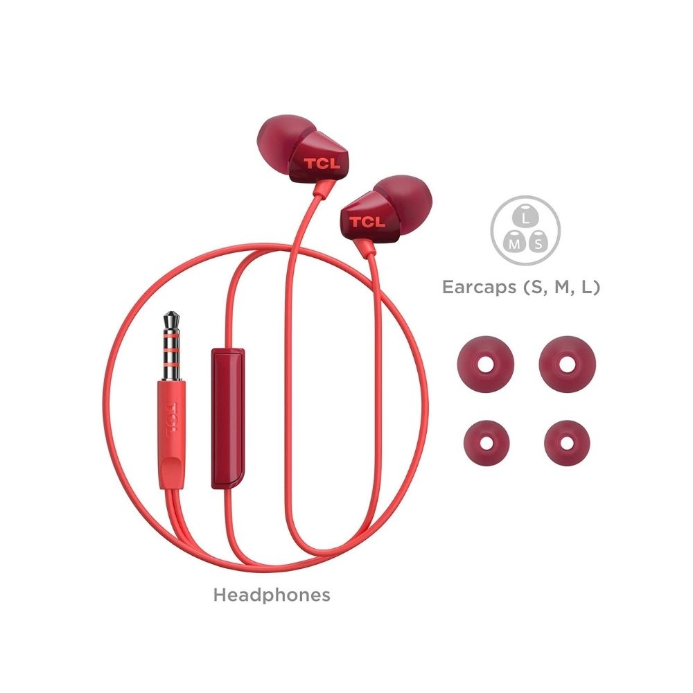 TCL Socl 100 Wired in Ear Headphone with Mic (Red)