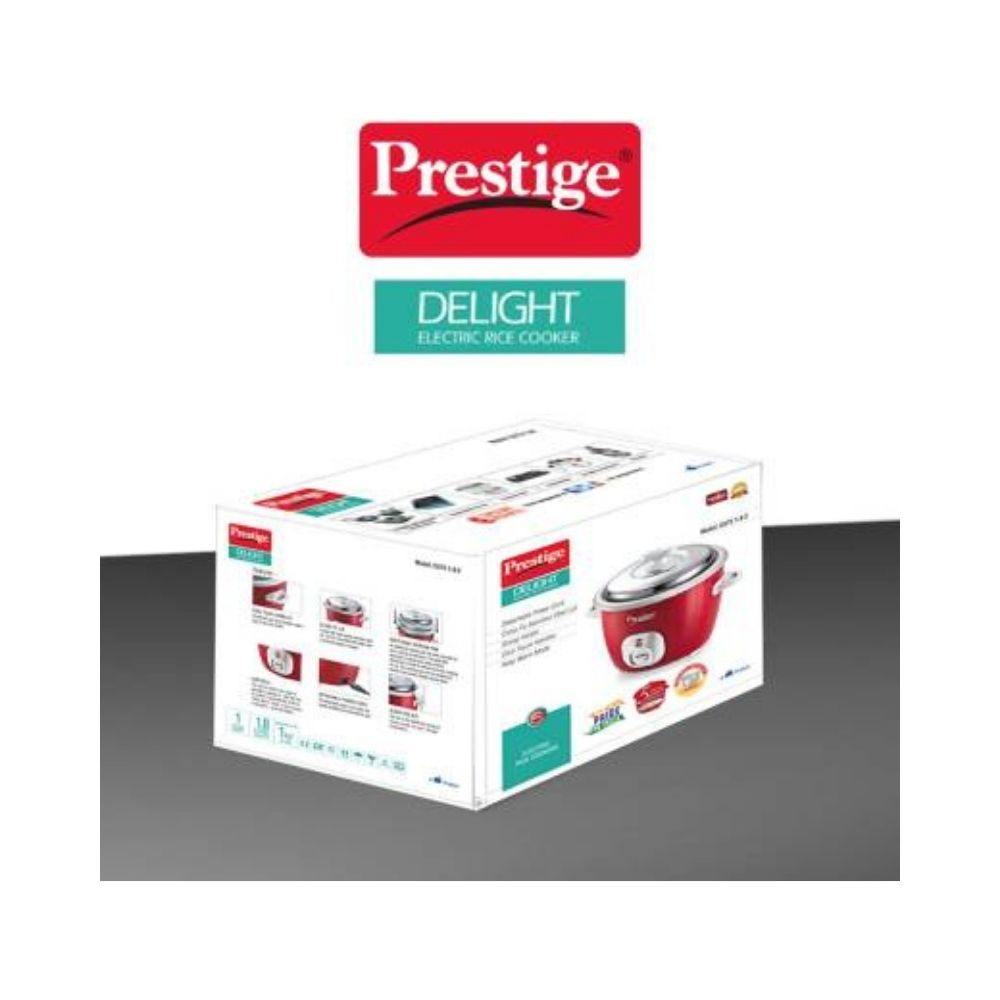 Prestige CUTE 1.8-2 Electric Rice Cooker with Steaming Feature  (1.8 L, Silky Red)