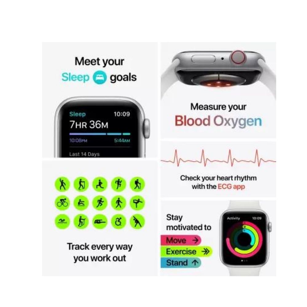 Apple Watch Series 6 GPS + Cellular M06M3HN/A 40 mm Silver Aluminium Case with White Sport Band