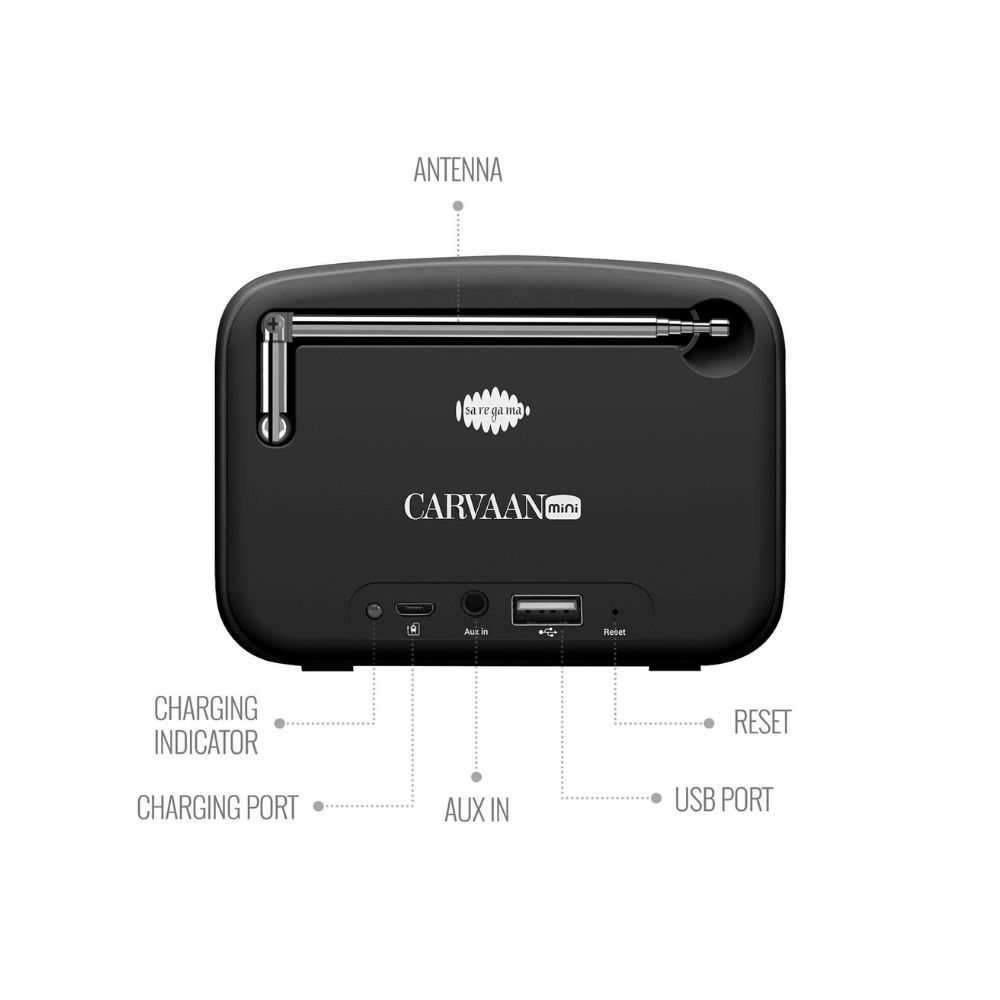 Saregama Carvaan Mini Hindi 2.0- Music Player with Bluetooth(Moonlight Black)