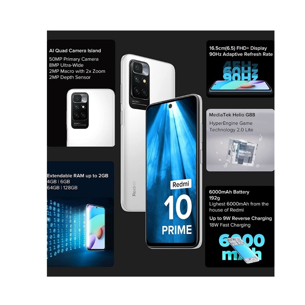 Redmi 10 Prime (Astral White 4GB RAM 64GB )
