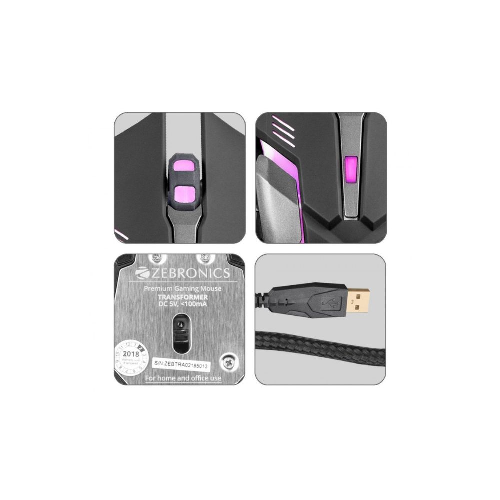 Zebronics Zeb-Transformer Gaming Keyboard and Mouse Combo (USB, Braided Cable)
