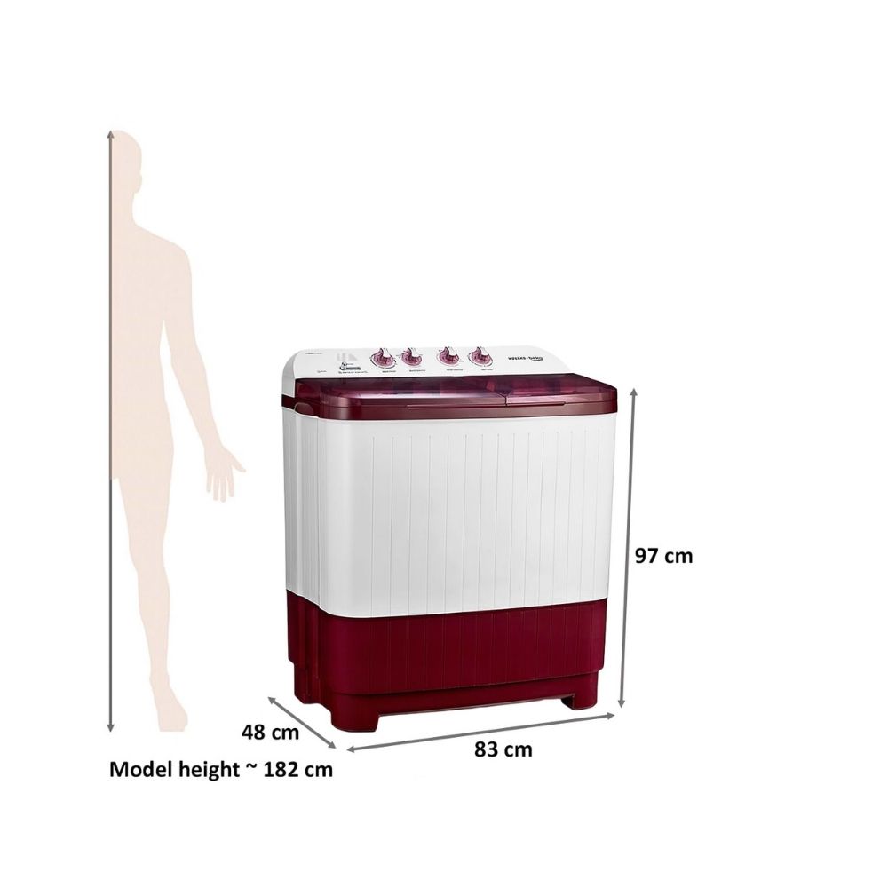Voltas Beko 7.5 kg 5 Star Semi-Automatic Top Load Washing Machine (WTT75DBRT, Burgundy)