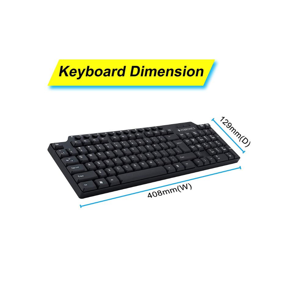 Zebronics ZEB-KM2100 Multimedia USB Keyboard Comes with 114 Keys Including
