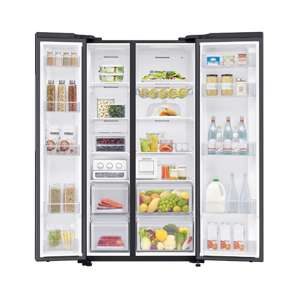 Samsung 692 L Inverter Frost-Free Side-by-Side Refrigerator (Gentle Black Matt) (RS72A50K1B4/TL)