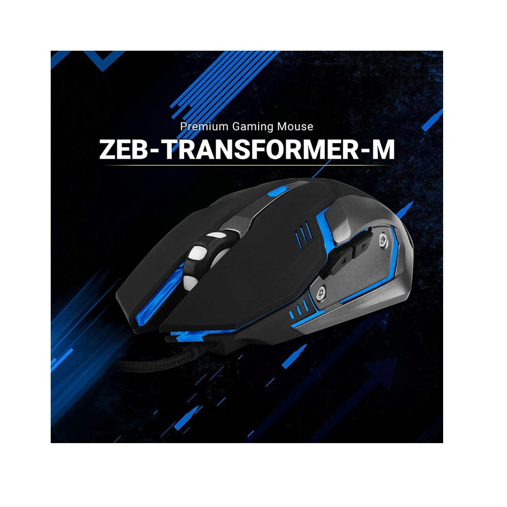 Zebronics Zeb-Transformer-M Optical USB Gaming Mouse with LED Effect(Black)