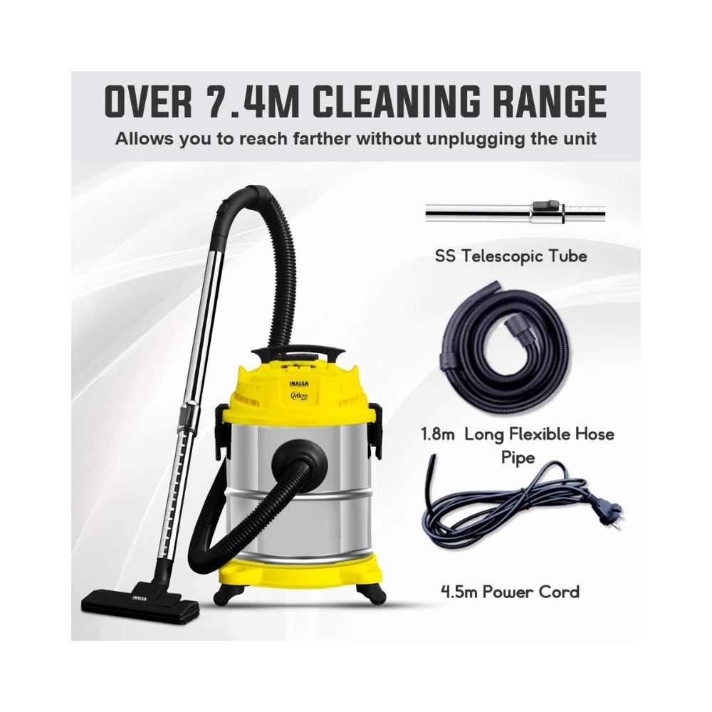 Inalsa Vacuum Cleaner Wet and Dry Micro WD17-1400W