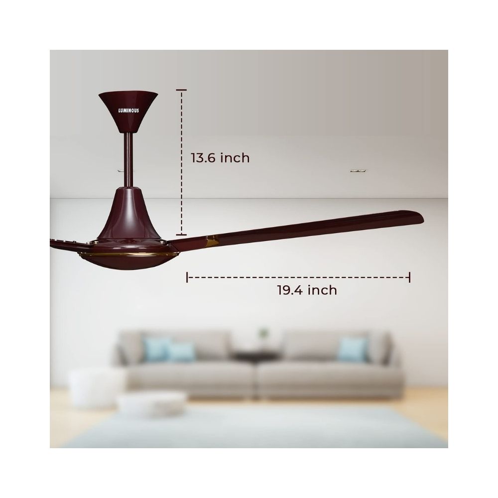Luminous Pinnacle - Standard 1200mm/78 Watt ceiling fan for home and office (Cedar Brown)