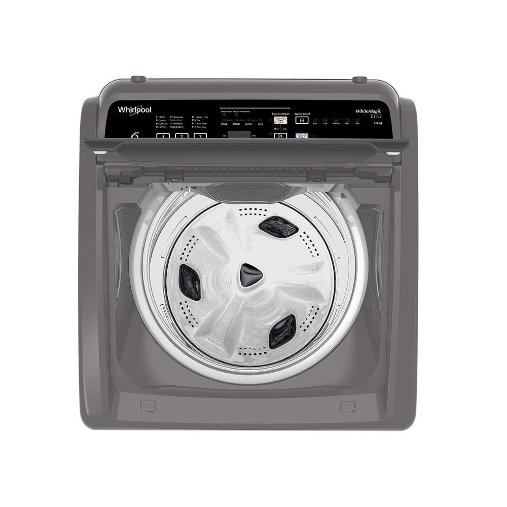 Whirlpool 7.5 Kg 5 Star Fully-Automatic Top Loading Washing Machine (WHITEMAGIC ELITE 7.5, Grey, Hard Water Wash)